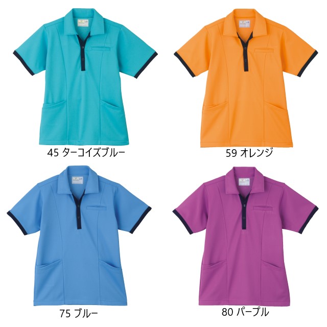 CR129 トンボ キラク 介護ウェア ケアワークシャツ 男女兼用
