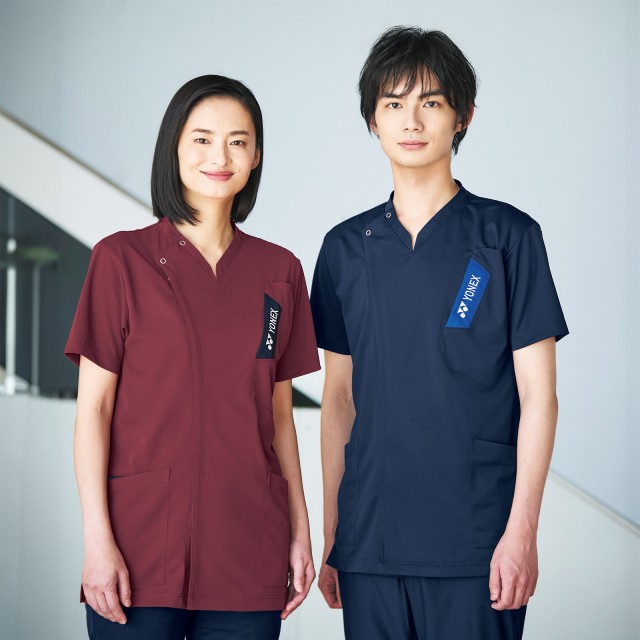 CY836 YONEX KIRAKU メディカルウェア 前開き スクラブ 男女兼用 通気